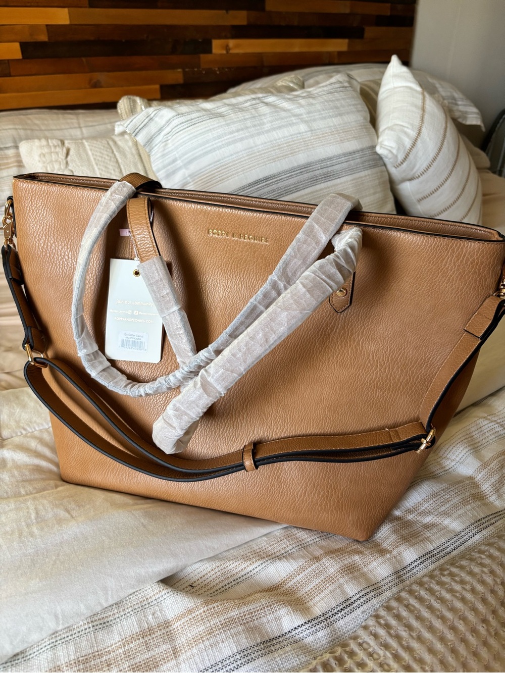 Poppy and Peonies Go-Getter Tote - Camel